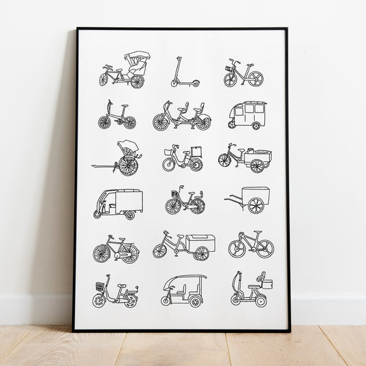 Two-and Three-Wheelers Art Print