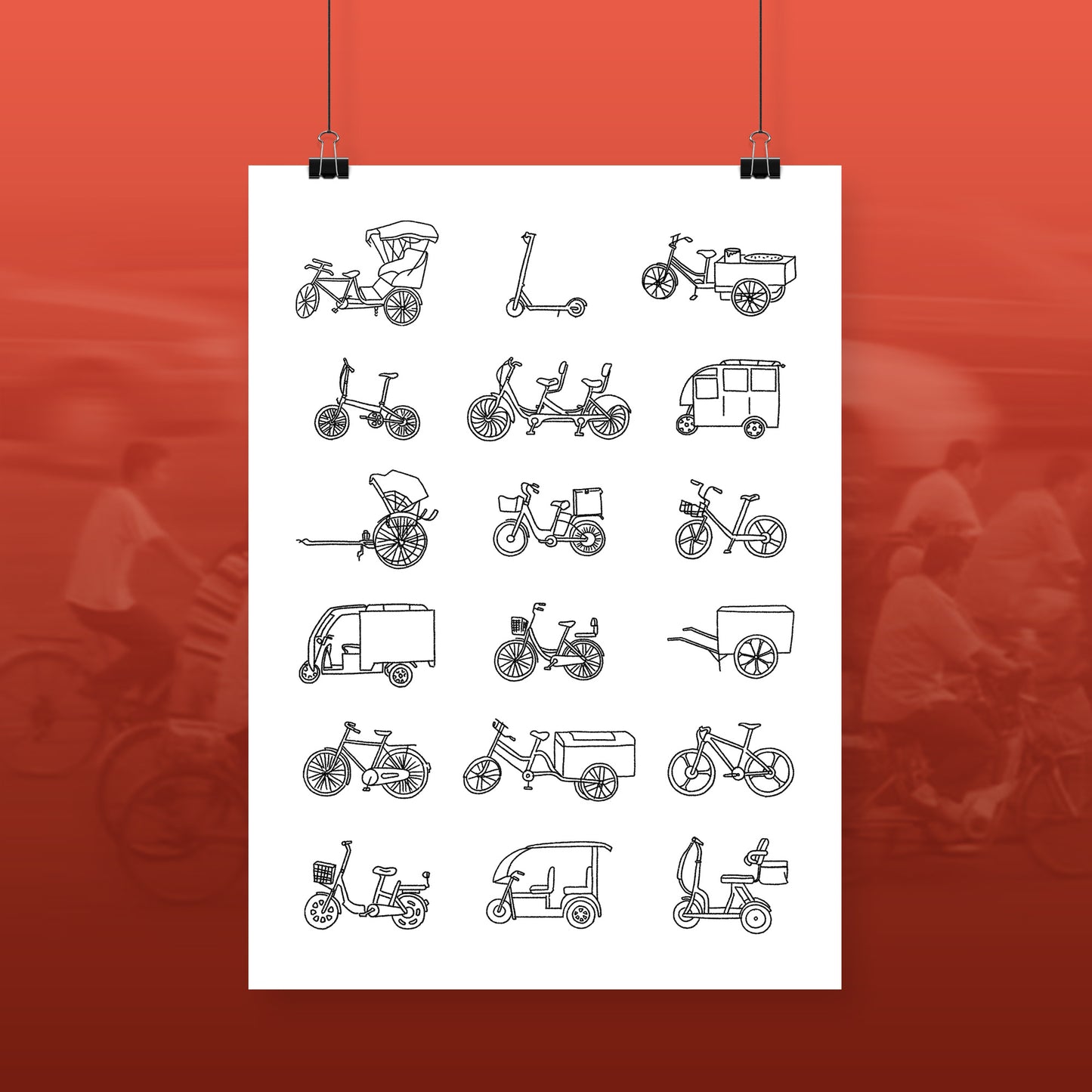 Two-and Three-Wheelers Art Print